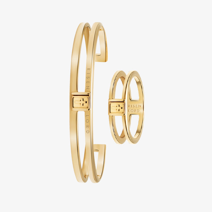 MESSIAH BRACELET + IMMANUEL RING  - GOLD